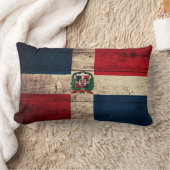 旧木製ドミニカ共和国国旗 ランバークッション (ブランケット)