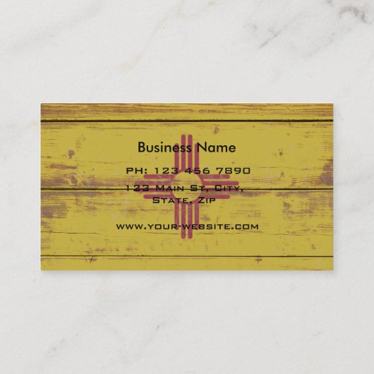 旧木製ニューメキシコ州旗 名刺 (裏面)