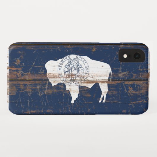 旧木製ワイオミング州旗 Case-Mate iPhoneケース (裏面(横))