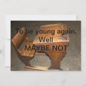 旧木製学校机と椅子招待状 招待状 (正面)