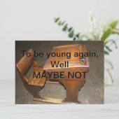 旧木製学校机と椅子招待状 招待状 (スタンド正面)