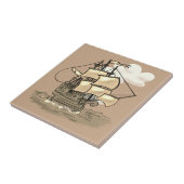 旧木製帆船 タイル (側面)