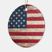旧木造アメリカ国旗 セラミックオーナメント (左)