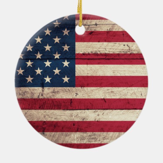 旧木造アメリカ国旗 セラミックオーナメント (裏面)