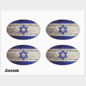 旧木造イスラエル国旗 楕円形シール (シート)