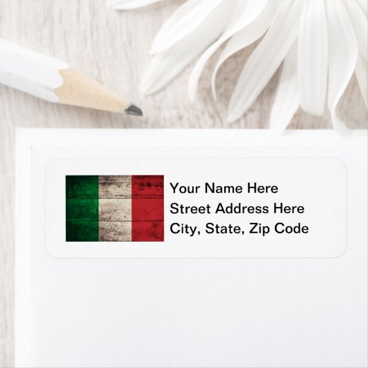 旧木造イタリア国旗 ラベル (インサイチュ)