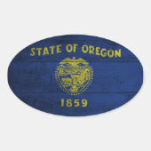 旧木造オレゴン州旗; 楕円形シール (正面)