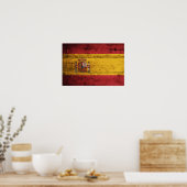 旧木造スペイン国旗 ポスター (キッチン)
