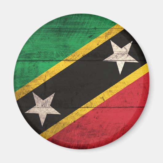 旧木造セントクリストファー・ネイビス国旗 マグネット (正面)