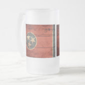 旧木造テネシー州旗 フロストグラスビールジョッキ (正面左)