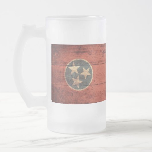 旧木造テネシー州旗 フロストグラスビールジョッキ (左)