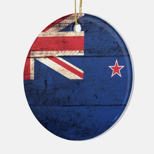 旧木造ニュージーランド国旗 セラミックオーナメント (左)