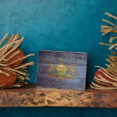 旧木造ペンシルバニア州旗； フォトプラーク (側面)