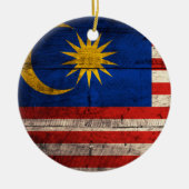 旧木造マレーシア国旗 セラミックオーナメント (正面)