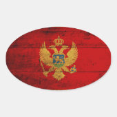 旧木造モンテネグロ国旗 楕円形シール (正面)