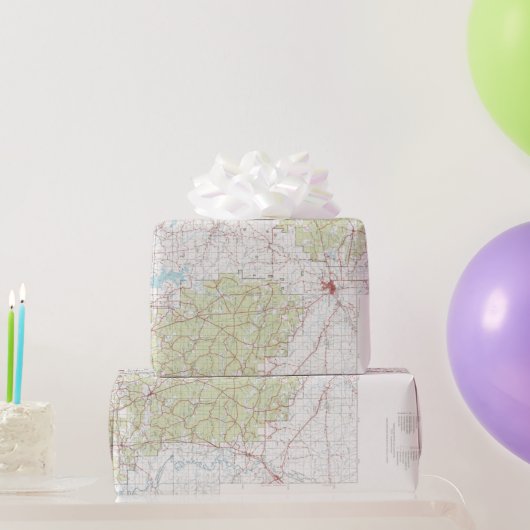 旧木里地江国立森林地図（1967年） ラッピングペーパー (パーティーギフト)