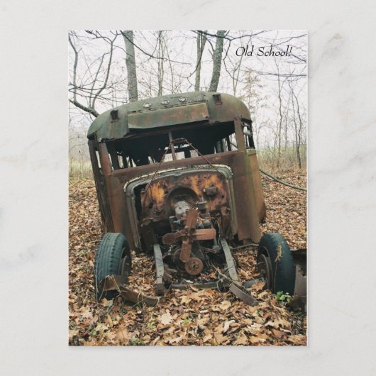 旧校舎バスはがき ポストカード (正面)