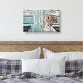 旧欠損ブルー色彩の鮮やかドア キャンバスプリント (インサイチュ (寝室))