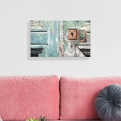 旧欠損ブルー色彩の鮮やかドア キャンバスプリント (インサイチュ (リビング))