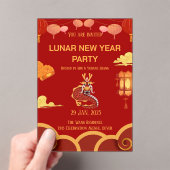 旧正月お祝い：歓喜の夜 アクリル招待状 (インサイチュ (ポータブル))