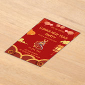 旧正月お祝い：歓喜の夜 アクリル招待状 (レイダウン)