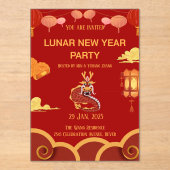 旧正月お祝い：歓喜の夜 アクリル招待状 (正面)