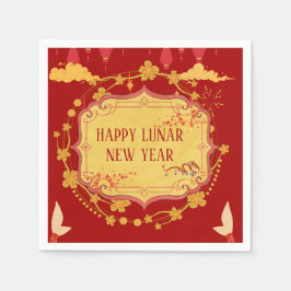 旧正月お祝い:歓喜の夜 スタンダードカクテルナプキン