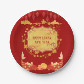 旧正月お祝い：歓喜の夜 ペーパープレート (正面)