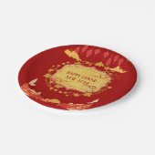 旧正月お祝い：歓喜の夜 ペーパープレート (アングル)