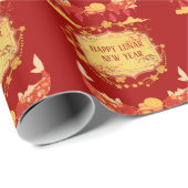 旧正月お祝い：歓喜の夜 ラッピングペーパー (ロールコーナー)