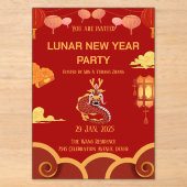 旧正月のお祝い: 喜びの夜 アクリル招待状 (正面)