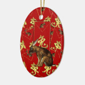 旧正月のオーナメント-ウサギ/ノウサギの年 セラミックオーナメント (左)