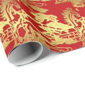 旧正月の包装紙の金馬 ラッピングペーパー (ロールコーナー)