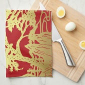 旧正月の台所タオルの#Teaタオル キッチンタオル (四つ折り)