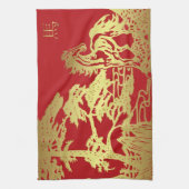 旧正月の台所タオルの#Teaタオル キッチンタオル (縦)