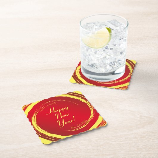 旧正月の幸福の繁栄調和 ペーパーコースター (インサイチュ)