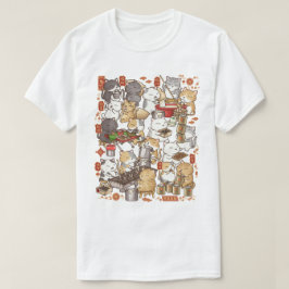 旧正月の猫の愛情たっぷり凧餅作り Tシャツ