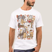 旧正月の猫の愛情たっぷり凧餅作り Tシャツ (正面)