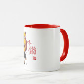 旧正月の獅子舞最低Pinのコーヒー・マグ マグカップ (正面右)