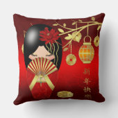 旧正月の等級綿の装飾用クッション20x20 クッション (裏面)