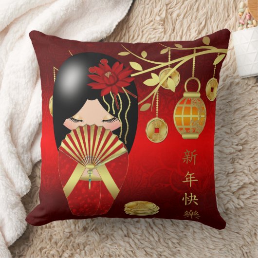 旧正月の等級綿の装飾用クッション20x20 クッション (ブランケット)