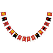 旧正月の赤い黒および金ゴールドの旗の旗布 バンティングフラッグ (全)