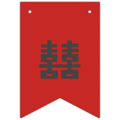 旧正月の赤い黒および金ゴールドの旗の旗布 バンティングフラッグ (第3の旗)