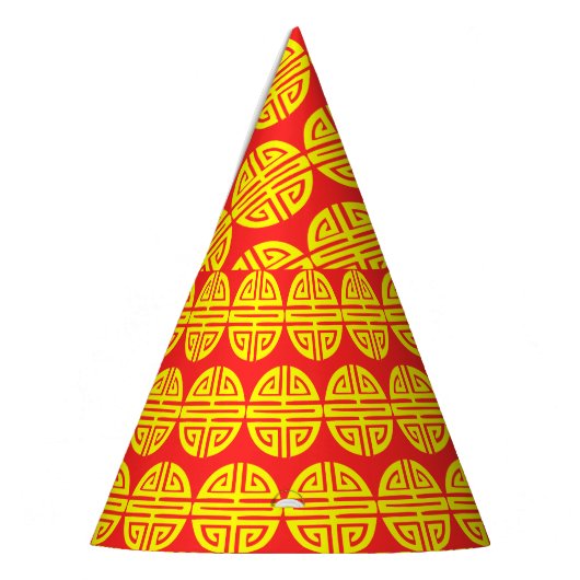 旧正月の長寿の赤の帽子 パーティーハット (左)