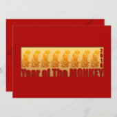 旧正月の2016年の招待状のための8匹の猿 招待状 (正面/裏面)