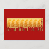 旧正月の2016年の郵便はがきのための8匹の猿 シーズンポストカード (正面)