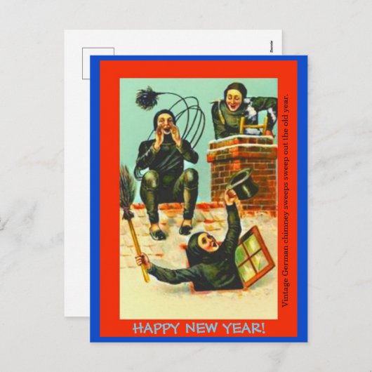 旧正月はがきコピー煙突のスイープ シーズンポストカード (正面/裏面)