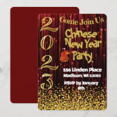 旧正月パーティーの招待状 招待状 (正面/裏面)