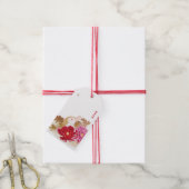 旧正月ラグジュアリーホワイト&金ゴールドウサギ ギフトタグ (より糸付き)