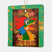 旧正月中国のドラゴンウッドジェードグリーン金ゴールド セラミックオーナメント (左)